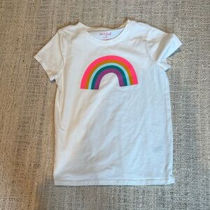 Cat & Jack White Tee with Rainbow Design